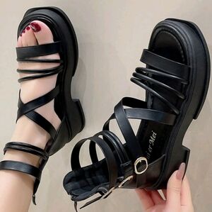 SHEIN Black Multi-Strap Sandals